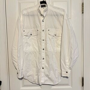 VERSACE Jeans Couture White Button Down Long Sleeve Shirt Pockets Men’s Small